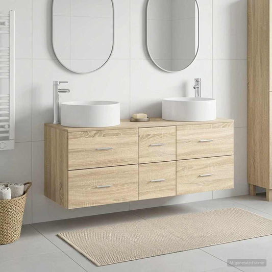 vidaXL Σετ Επίπλων Μπάνιου 3 τμχ. Sonoma Δρυς 49,5 x 44,5 x 65,5 εκ