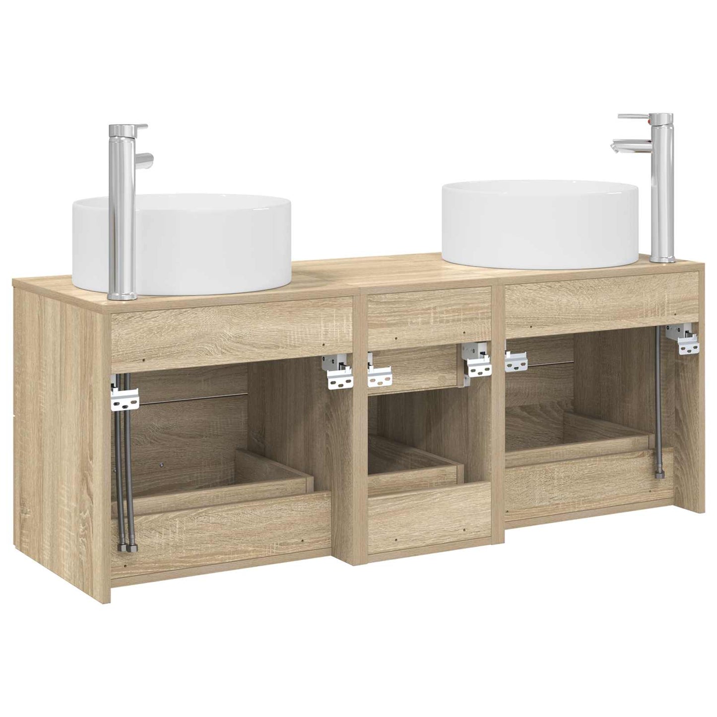 vidaXL Σετ Επίπλων Μπάνιου 3 τμχ. Sonoma Δρυς 49,5 x 44,5 x 65,5 εκ