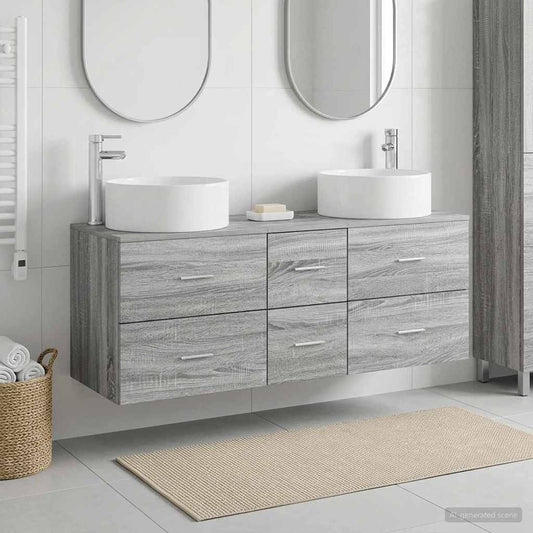 vidaXL Σετ Επίπλων Μπάνιου 3 τμχ. Γκρι Sonoma 49,5 x 44,5 x 65,5 εκ