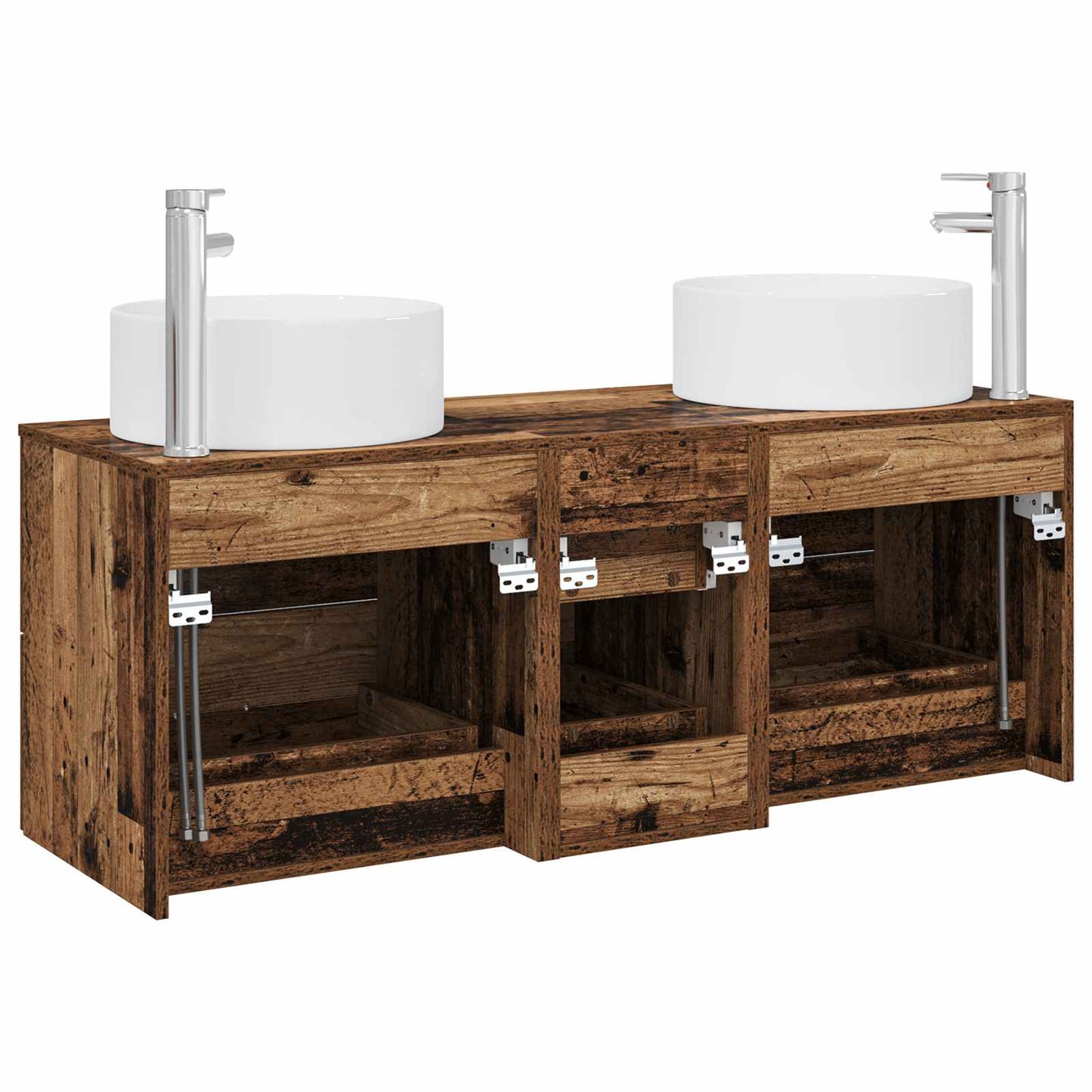 vidaXL Σετ Επίπλων Μπάνιου 3 τμχ. Παλαιωμένο ξύλο