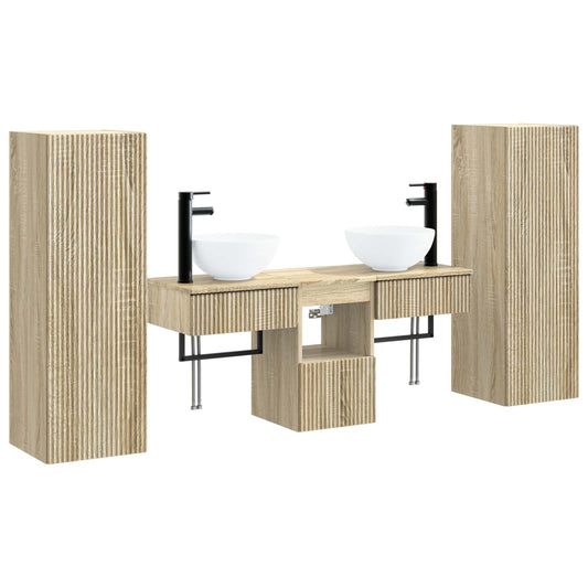 vidaXL Σετ Επίπλων Μπάνιου 5 τμχ. Sonoma Δρυς 33 x 34,5 x 100 εκ