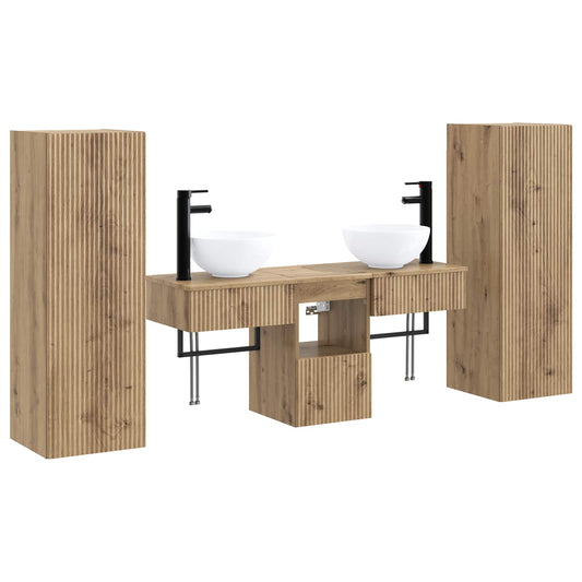 vidaXL Σετ Επίπλων Μπάνιου 5 τμχ. Artisan Δρυς 33 x 34,5 x 100 εκ