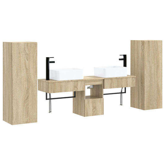 vidaXL Σετ Επίπλων Μπάνιου 5 τμχ. Sonoma Δρυς 33 x 34,5 x 100 εκ