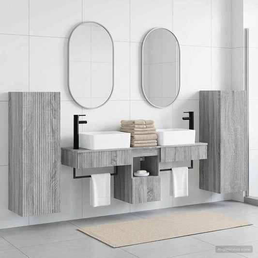 vidaXL Σετ Επίπλων Μπάνιου 5 τμχ. Γκρι Sonoma 33 x 34,5 x 100 εκ