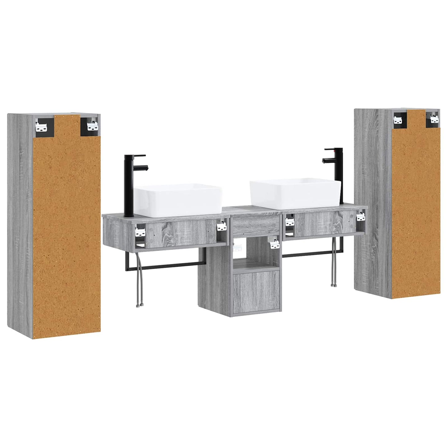 vidaXL Σετ Επίπλων Μπάνιου 5 τμχ. Γκρι Sonoma 33 x 34,5 x 100 εκ