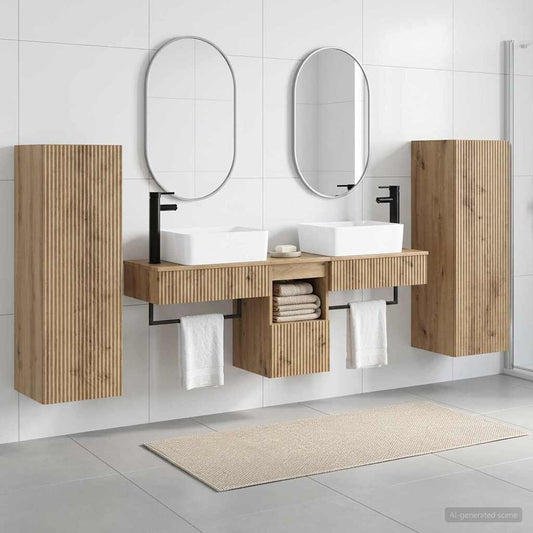 vidaXL Σετ Επίπλων Μπάνιου 5 τμχ. Artisan Δρυς 33 x 34,5 x 100 εκ