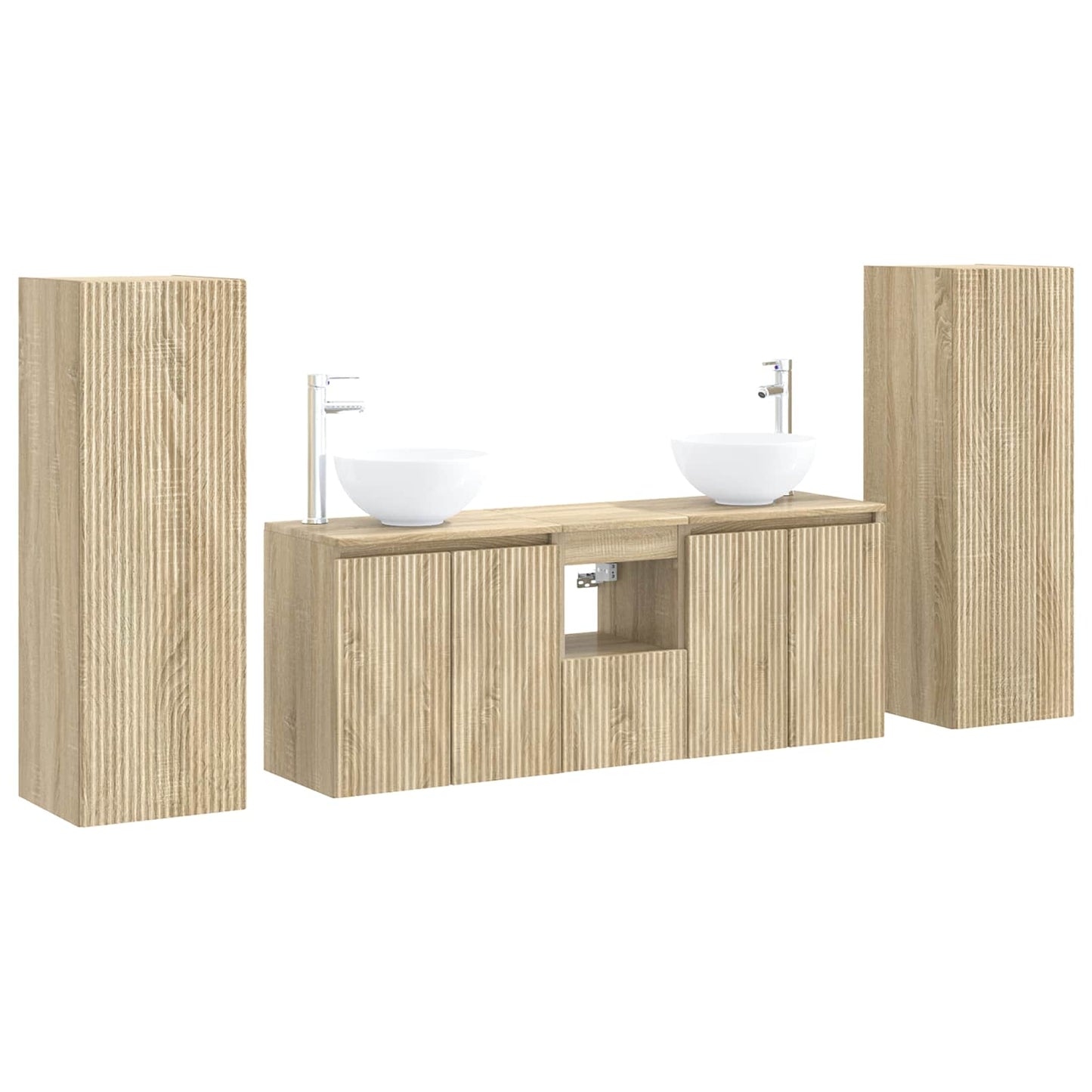 vidaXL Σετ Επίπλων Μπάνιου 5 τμχ. Sonoma Δρυς 33 x 34,5 x 100 εκ