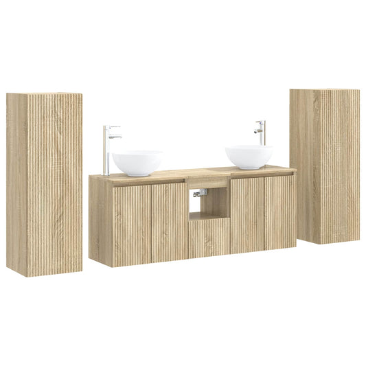 vidaXL Σετ Επίπλων Μπάνιου 5 τμχ. Sonoma Δρυς 33 x 34,5 x 100 εκ