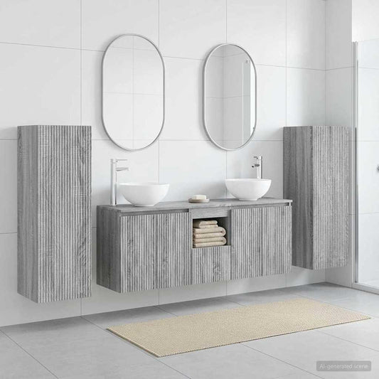 vidaXL Σετ Επίπλων Μπάνιου 5 τμχ. Γκρι Sonoma 33 x 34,5 x 100 εκ
