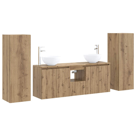 vidaXL Σετ Επίπλων Μπάνιου 5 τμχ. Artisan Δρυς 33 x 34,5 x 100 εκ