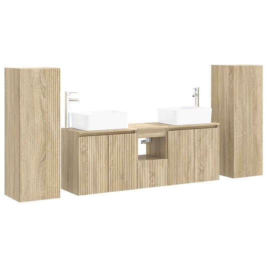 vidaXL Σετ Επίπλων Μπάνιου 5 τμχ. Sonoma Δρυς 33 x 34,5 x 100 εκ