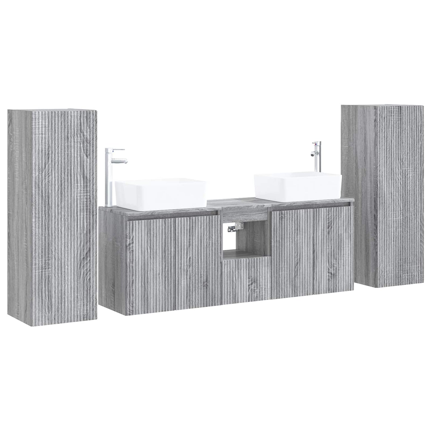 vidaXL Σετ Επίπλων Μπάνιου 5 τμχ. Γκρι Sonoma 33 x 34,5 x 100 εκ
