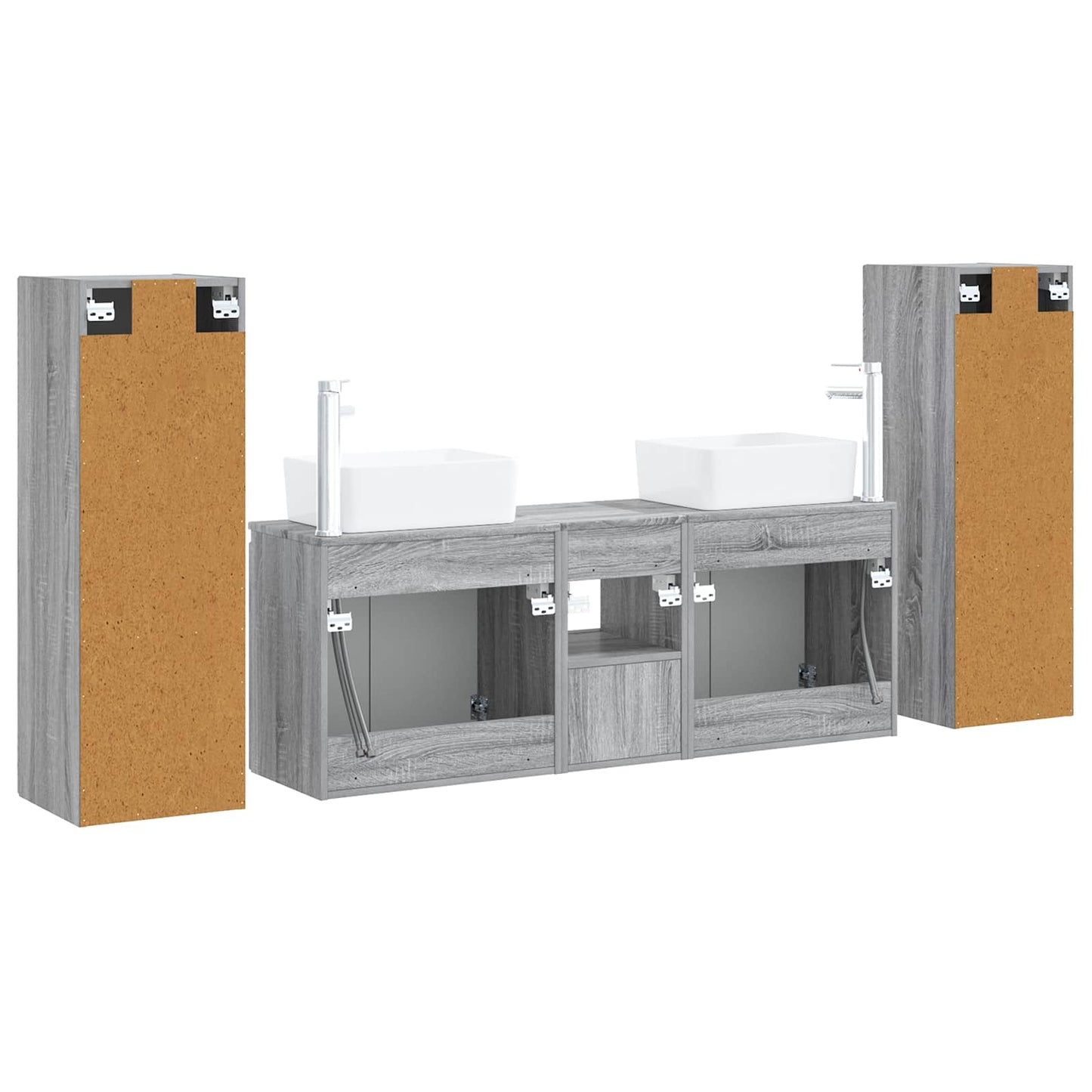 vidaXL Σετ Επίπλων Μπάνιου 5 τμχ. Γκρι Sonoma 33 x 34,5 x 100 εκ