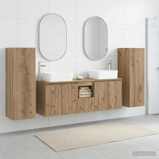 vidaXL Σετ Επίπλων Μπάνιου 5 τμχ. Artisan Δρυς 33 x 34,5 x 100 εκ