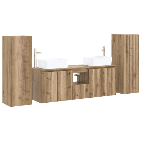 vidaXL Σετ Επίπλων Μπάνιου 5 τμχ. Artisan Δρυς 33 x 34,5 x 100 εκ