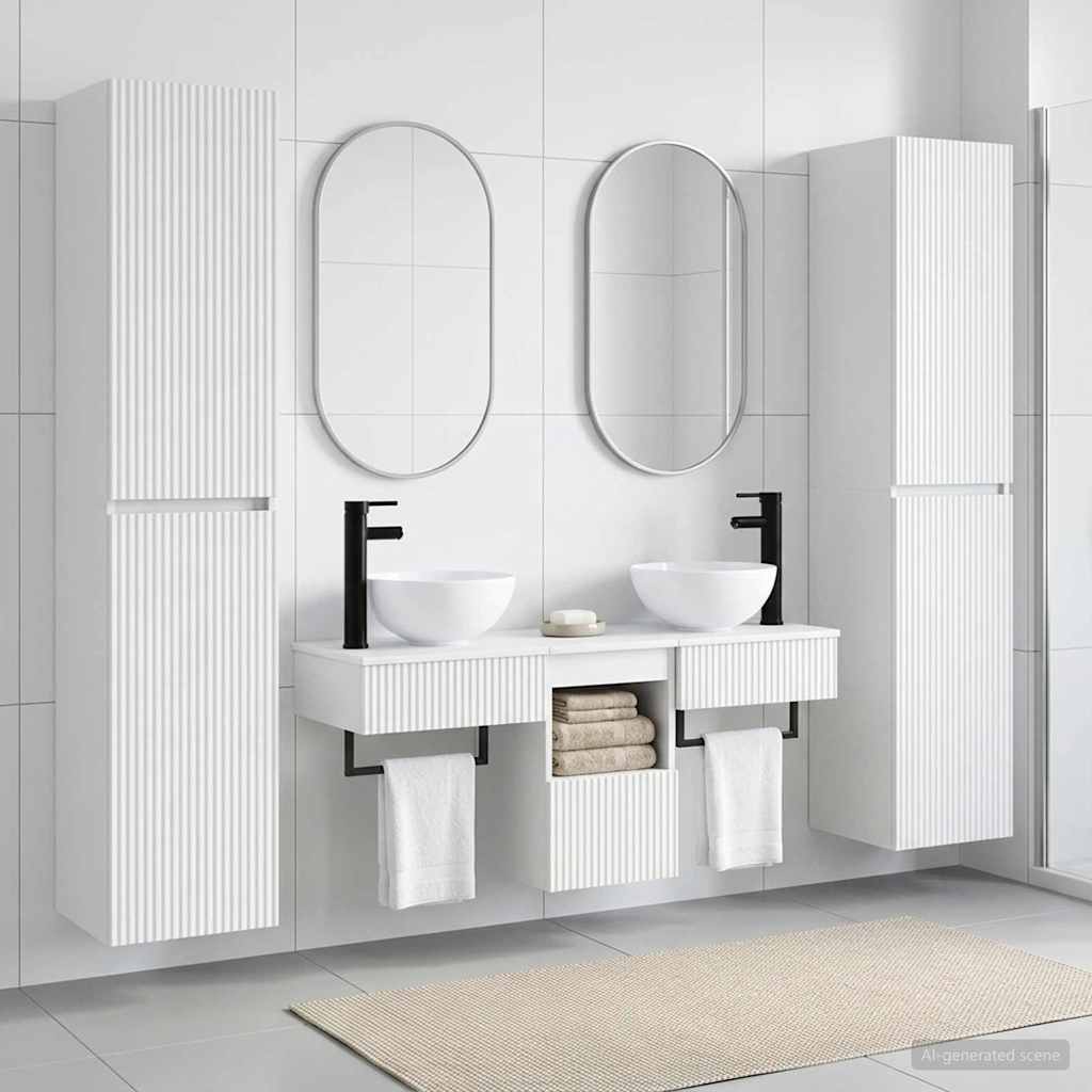vidaXL Σετ Επίπλων Μπάνιου 5 τμχ. Λευκό 33 x 34,5 x 160 εκ