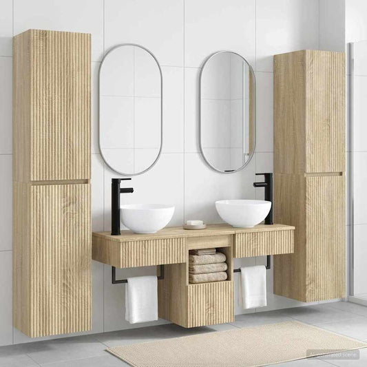 vidaXL Σετ Επίπλων Μπάνιου 5 τμχ. Sonoma Δρυς 33 x 34,5 x 160 εκ