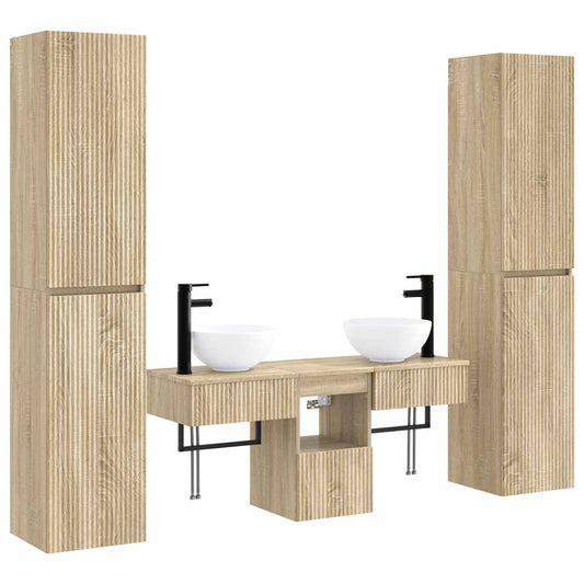 vidaXL Σετ Επίπλων Μπάνιου 5 τμχ. Sonoma Δρυς 33 x 34,5 x 160 εκ