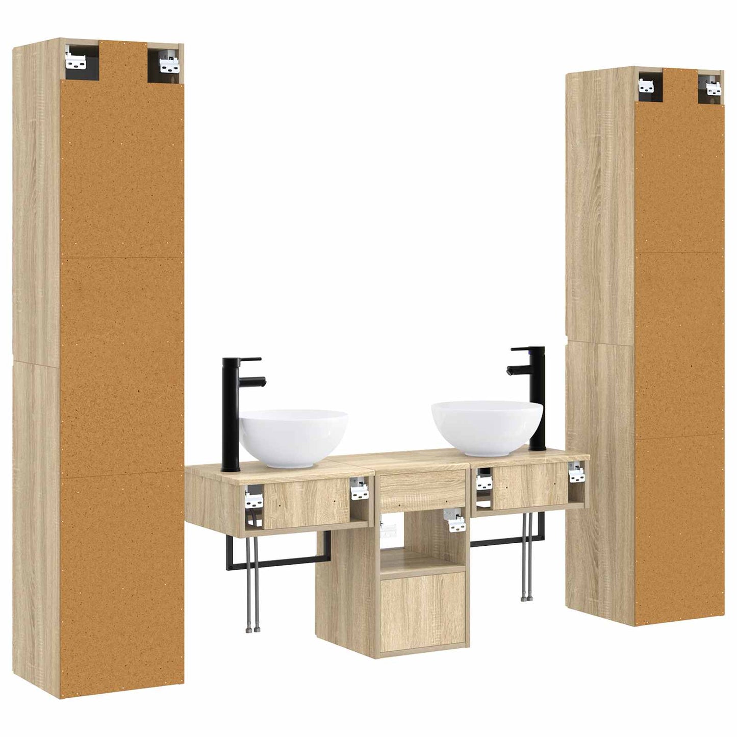vidaXL Σετ Επίπλων Μπάνιου 5 τμχ. Sonoma Δρυς 33 x 34,5 x 160 εκ
