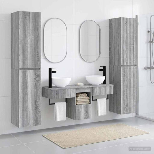 vidaXL Σετ Επίπλων Μπάνιου 5 τμχ. Γκρι Sonoma 33 x 34,5 x 160 εκ