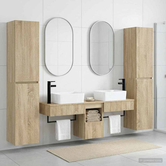 vidaXL Σετ Επίπλων Μπάνιου 5 τμχ. Sonoma Δρυς 33 x 34,5 x 160 εκ