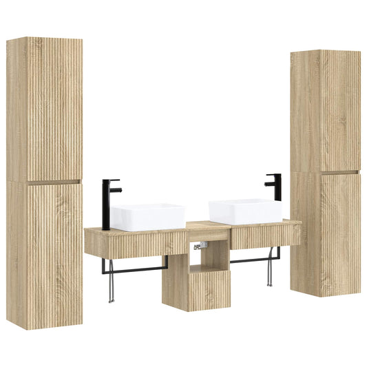 vidaXL Σετ Επίπλων Μπάνιου 5 τμχ. Sonoma Δρυς 33 x 34,5 x 160 εκ