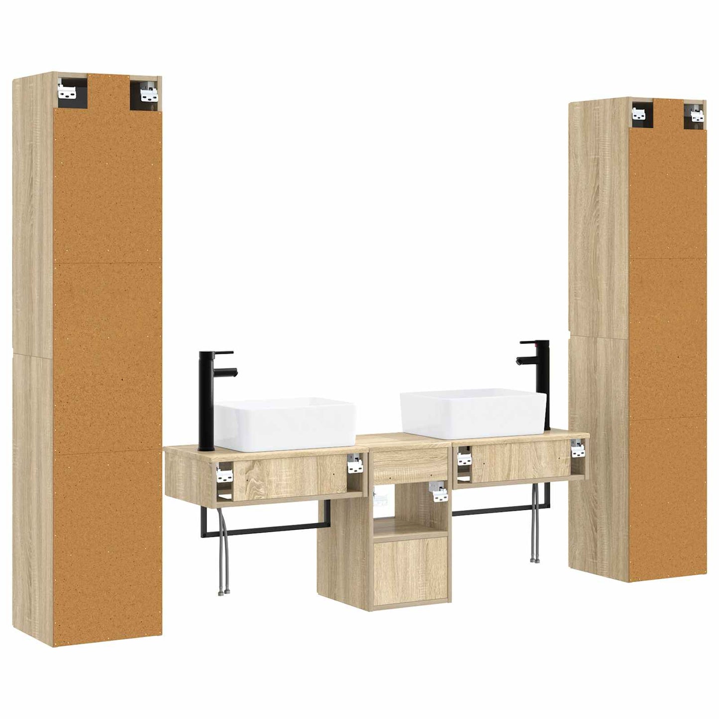 vidaXL Σετ Επίπλων Μπάνιου 5 τμχ. Sonoma Δρυς 33 x 34,5 x 160 εκ