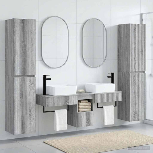 vidaXL Σετ Επίπλων Μπάνιου 5 τμχ. Γκρι Sonoma 33 x 34,5 x 160 εκ