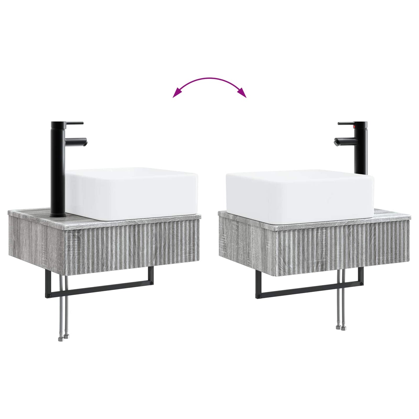 vidaXL Σετ Επίπλων Μπάνιου 5 τμχ. Γκρι Sonoma 33 x 34,5 x 160 εκ