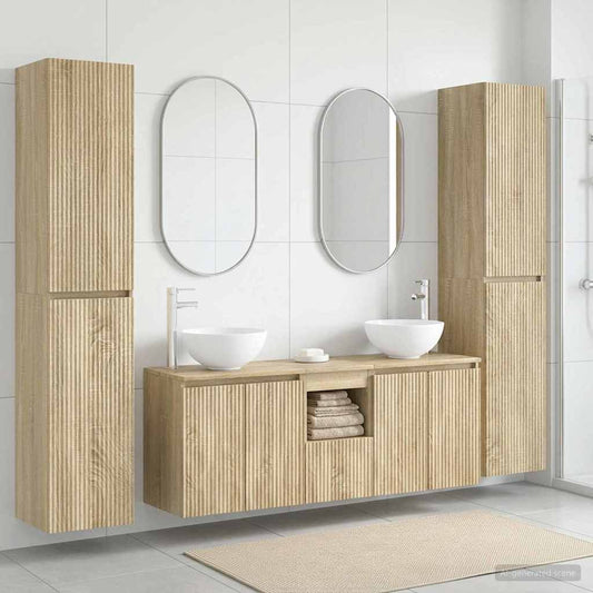 vidaXL Σετ Επίπλων Μπάνιου 5 τμχ. Sonoma Δρυς 33 x 34,5 x 160 εκ