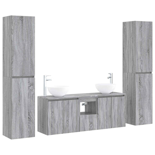 vidaXL Σετ Επίπλων Μπάνιου 5 τμχ. Γκρι Sonoma 33 x 34,5 x 160 εκ