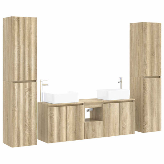 vidaXL Σετ Επίπλων Μπάνιου 5 τμχ. Sonoma Δρυς 33 x 34,5 x 160 εκ