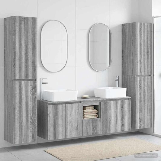vidaXL Σετ Επίπλων Μπάνιου 5 τμχ. Γκρι Sonoma 33 x 34,5 x 160 εκ