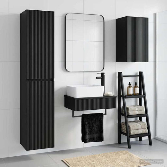 vidaXL Σετ Επίπλων Μπάνιου 3 τμχ. Μαύρο 33 x 34,5 x 160 εκ