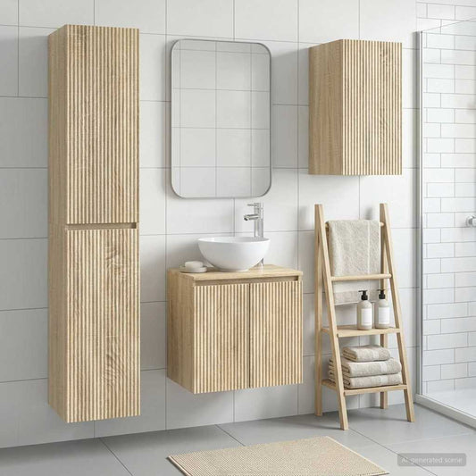 vidaXL Σετ Επίπλων Μπάνιου 3 τμχ. Sonoma Δρυς 33 x 34,5 x 160 εκ