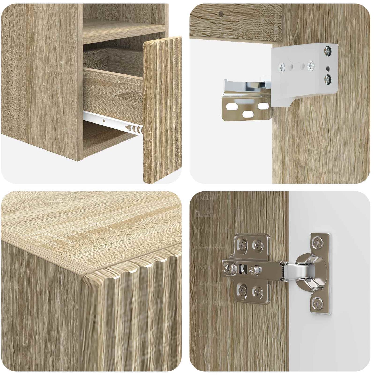 vidaXL Σετ Επίπλων Μπάνιου 3 τμχ. Sonoma Δρυς 33 x 34,5 x 160 εκ