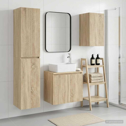 vidaXL Σετ Επίπλων Μπάνιου 3 τμχ. Sonoma Δρυς 33 x 34,5 x 160 εκ