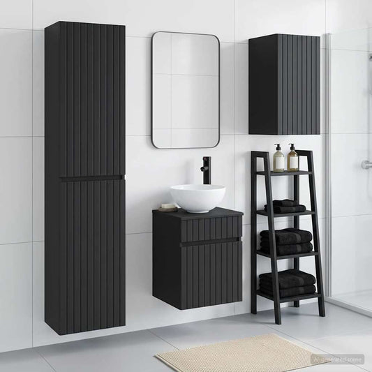 vidaXL Σετ Επίπλων Μπάνιου 3 τμχ. Μαύρο 33 x 34,5 x 160 εκ