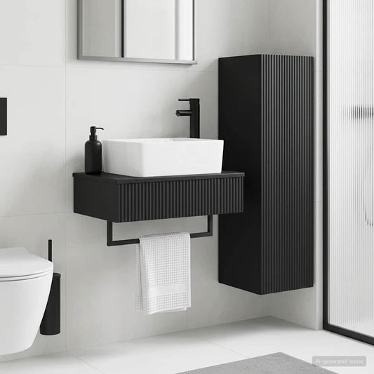 vidaXL Σετ Επίπλων Μπάνιου 2 τμχ. Μαύρο 33 x 34,5 x 100 εκ