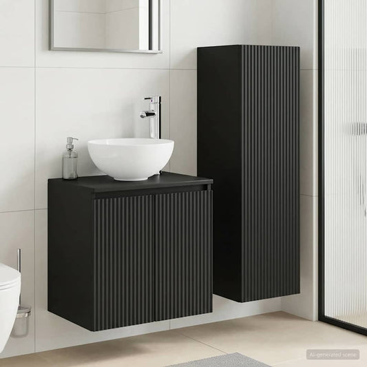 vidaXL Σετ Επίπλων Μπάνιου 2 τμχ. Μαύρο 33 x 34,5 x 100 εκ