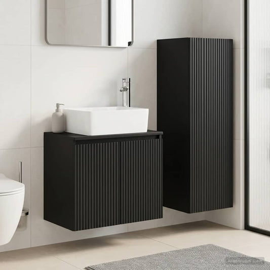vidaXL Σετ Επίπλων Μπάνιου 2 τμχ. Μαύρο 33 x 34,5 x 100 εκ