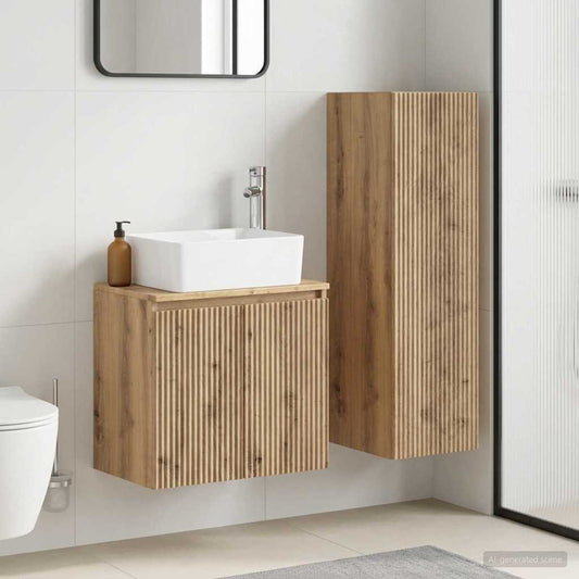 vidaXL Σετ Επίπλων Μπάνιου 2 τμχ. Artisan Δρυς 33 x 34,5 x 100 εκ