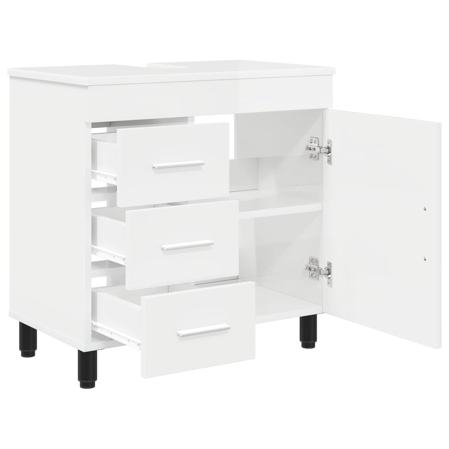 vidaXL Έπιπλο μπάνιου Γυαλιστερό Λευκό 60 x 35 x 60 εκ.