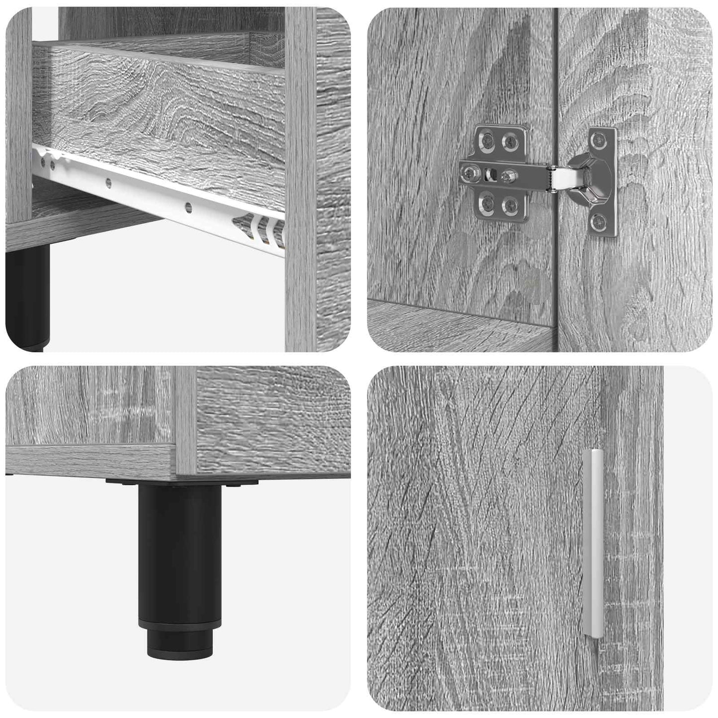vidaXL Έπιπλο μπάνιου Γκρι Sonoma 60 x 35 x 60 εκ. Επεξεργασμένο Ξύλο