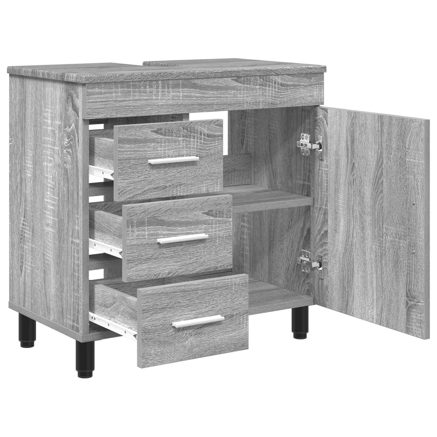 vidaXL Έπιπλο μπάνιου Γκρι Sonoma 60 x 35 x 60 εκ. Επεξεργασμένο Ξύλο