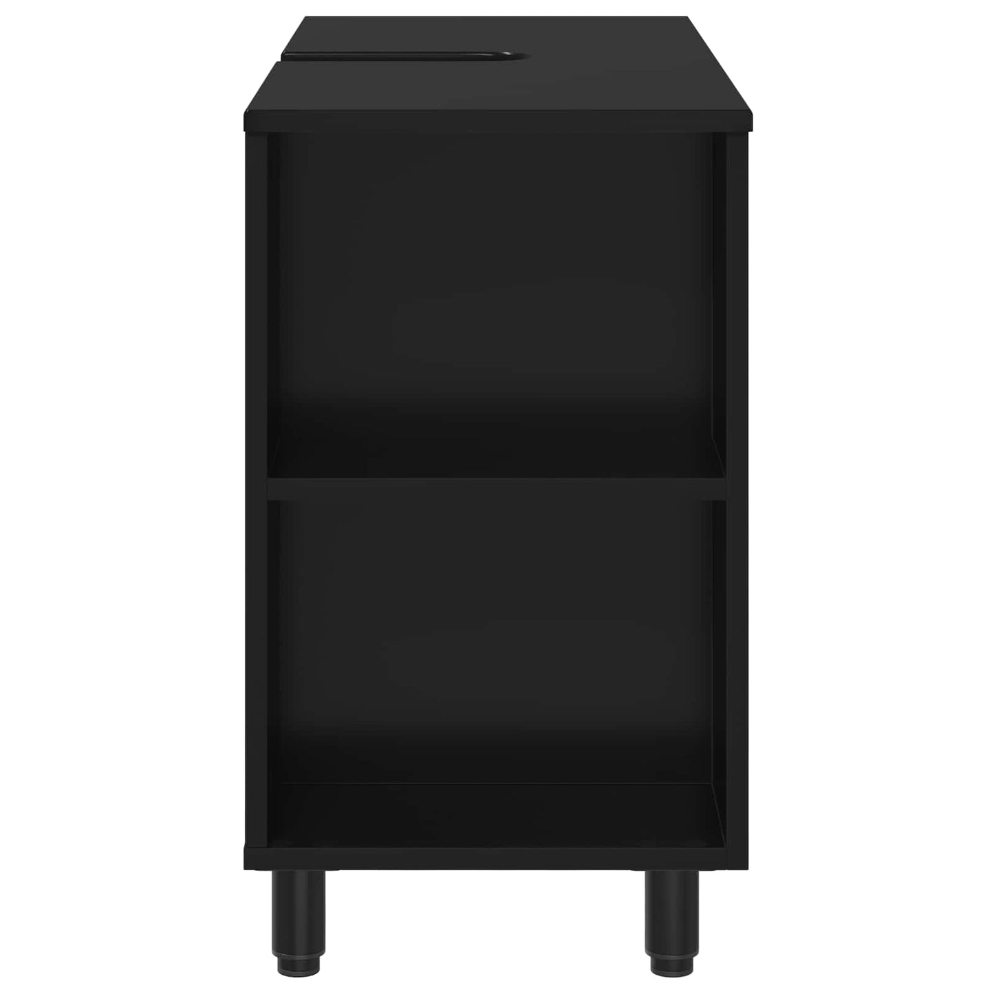 vidaXL Έπιπλο μπάνιου Μαύρο 80 x 35 x 60 cm Επεξεργασμένο Ξύλο