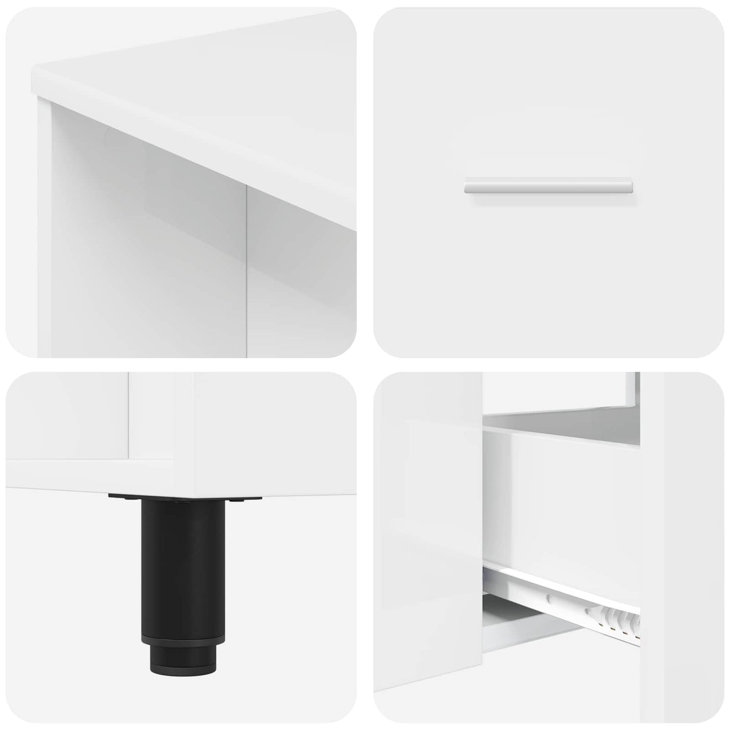 vidaXL Έπιπλο μπάνιου Γυαλιστερό Λευκό 80 x 35 x 60 cm
