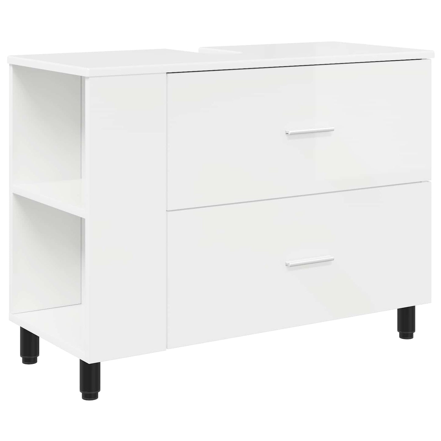 vidaXL Έπιπλο μπάνιου Γυαλιστερό Λευκό 80 x 35 x 60 cm