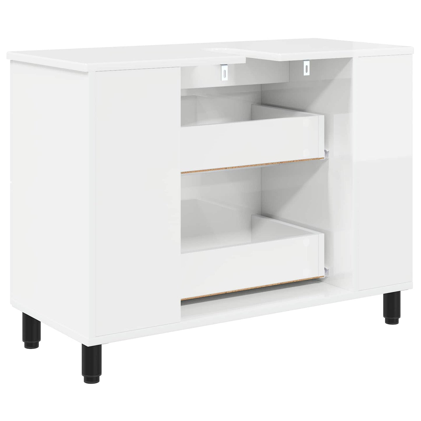 vidaXL Έπιπλο μπάνιου Γυαλιστερό Λευκό 80 x 35 x 60 cm