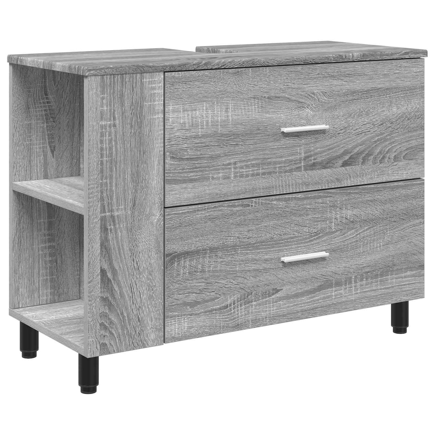 vidaXL Έπιπλο μπάνιου Γκρι Sonoma 80 x 35 x 60 cm Επεξεργασμένο Ξύλο